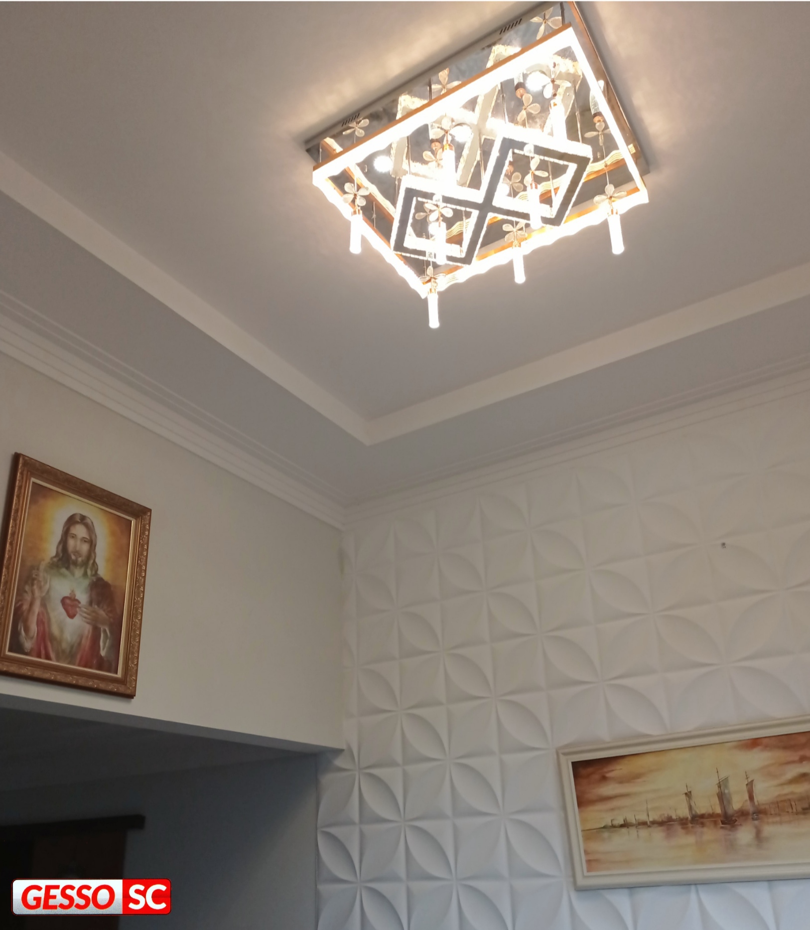 Forro com detalhes em gesso 3d